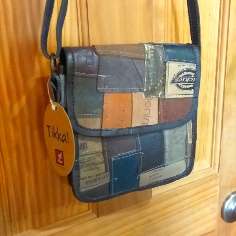 Leather Jean Labels and Denuim Crossbody  NWT